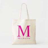 Tote Bag LETTRE INITIALE Modèle rose monogrammé Élégant (Devant)