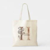 Tote Bag Lettre initiale moderne H boho personnalisée (Dos)