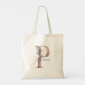 Tote Bag Lettre initiale moderne monogrammée P personnalisé (Dos)