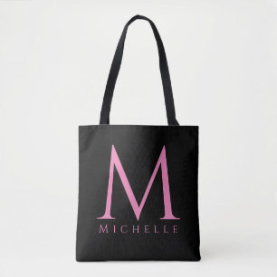 Tote Bag Lettre initiale Monogramme Épicerie Modèle moderne