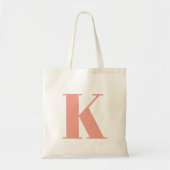 Tote Bag Lettre initiale | Monogramme Moderne Peach Design (Devant)