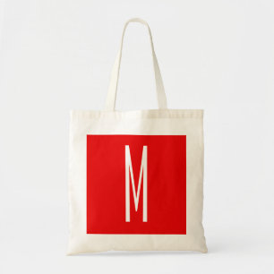Tote Bag Lettre initiale Monogramme Style moderne Rouge Bla