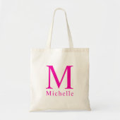 Tote Bag Lettre initiale personnalisée Monogramme Modèle ro (Devant)