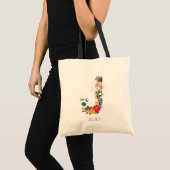 Tote Bag Lettre J | LETTRE FLEURIE Whimsical Monogramme I (Devant (produit))