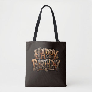 Tote Bag Lettre joyeux anniversaire Steampunk