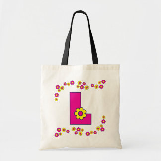 Tote Bag Lettre L dans le monogramme rose Fourre-tout de