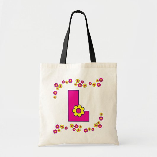Tote Bag Lettre L dans le monogramme rose Fourre-tout de (Devant)