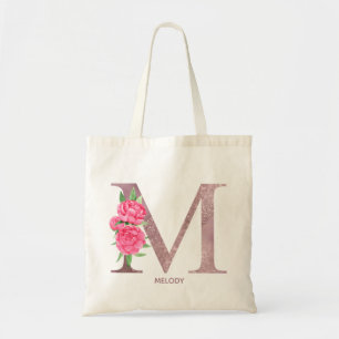 Tote Bag Lettre M Nom personnalisé monogramme femme d'affai