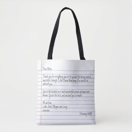 Tote Bag Lettre manuscrite moderne sur un ordinateur portab (Devant)