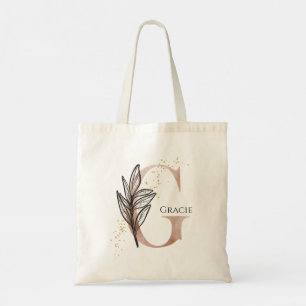 Tote Bag Lettre moderne initiale G Boho Personnalisée