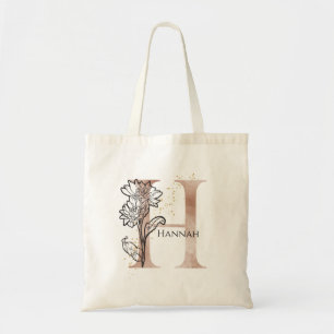 Tote Bag Lettre Moderne Initiale Monogramme H Bohème Person