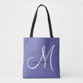 Tote Bag Lettre Monogramme noir blanc Nom du script Périwin (Devant)