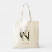 Tote Bag LETTRE MONOGRAPHIQUE DE FLIAGE Tropical "N" Person (Dos)