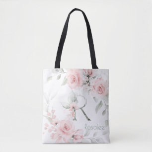 TOTE BAG LETTRE MONOGRAPHIQUE ROUSSE BLANCHE BRIDÉE