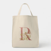 Tote Bag Lettre Parties scintillant rose R (Dos)