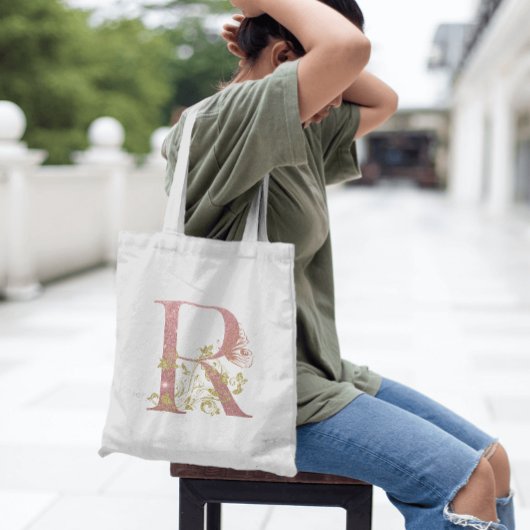 Tote Bag Lettre Parties scintillant rose R