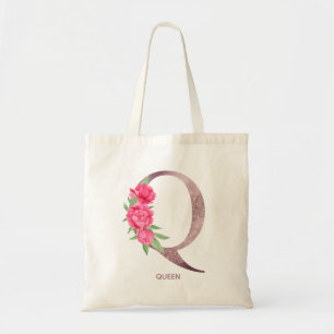 Tote Bag Lettre Q Nom personnalisé monogramme femme d'affai