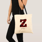 Tote Bag Lettre rouge et noire "Z" du monogramme (Devant (produit))