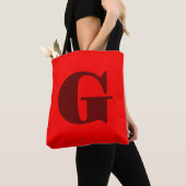 Tote Bag LETTRE ROUTE FROIDE MODÈLE MONogramme | Rouge (De près)