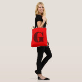 Tote Bag LETTRE ROUTE FROIDE MODÈLE MONogramme | Rouge (Sur le modèle)