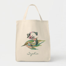 LETTRE S Florale Personnalisée Aquarelle Monogramm