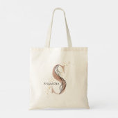 Tote Bag Lettre S Moderne Initiale Monogramme Personnalisée (Dos)