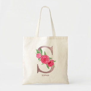 Tote Bag Lettre S Nom personnalisé monogramme soudoyante