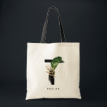 Tote Bag Lettre T Monogramme | Bridesmaid Feuille tropicaux<br><div class="desc">Sac fourre-tout monogramme T personnalisable avec aquarelle feuille de palme tropicale, fausse feuille de feuille d'or et accents de brosse d'aquarelle noire. Personnalisez ce sac fourre-tout de monogramme tropical en ajoutant votre nom ou d'autres détails. Ce sac en monogramme lettre T boho sera parfait comme cadeau. D'autres lettres sont disponibles....</div>