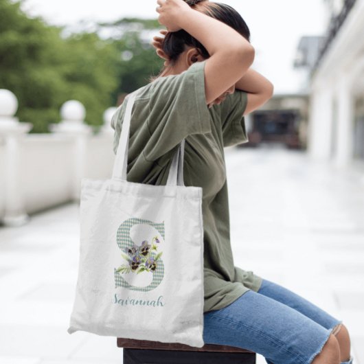 Tote Bag LETTRE Violette ET ARBÉKIENNE BLEUE S