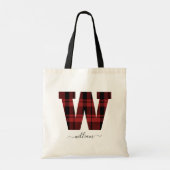 Tote Bag Lettre "W" en rouge et en noir (Dos)