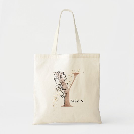 Tote Bag Lettre Y Moderne Initiale Monogramme Personnalisé  (Devant)