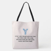 Tote Bag Lettre Y Monogramme de plan (Dos)