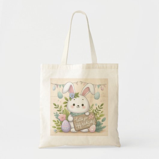 Tote Bag Lettres aller chasse aux oeufs (Devant)