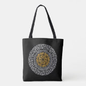 Tote Bag lettres arabes 3d art noir (Dos)