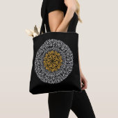 Tote Bag lettres arabes 3d art noir (De près)