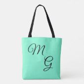 Tote Bag Lettres de grâce : Noir sur Mint Green (Dos)
