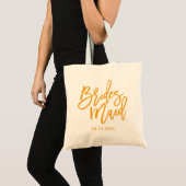 Tote Bag Lettres de servante d'accueil Script jaune (Devant (produit))