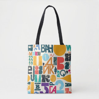 Tote Bag Lettres dessinées à la main : design vintage sans