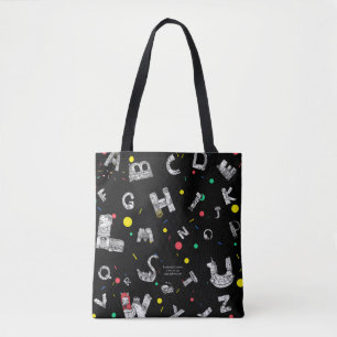 Tote Bag Lettres fantastiques Fourre-tout noir