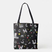 Tote Bag Lettres fantastiques Fourre-tout noir (Dos)