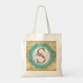 Tote Bag Lettres Initiales Monogramme Élégant avec Mandala (Dos)