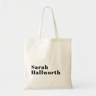 Tote Bag Lettres Rétro Modernes Élégantes Noir Modifiable