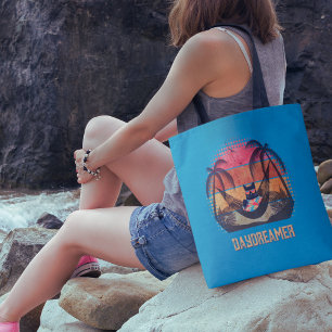 Tote Bag L'évasion tropicale du chat cool rêveur
