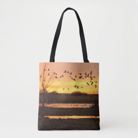 Tote Bag Levée de soleil et oies (Devant)