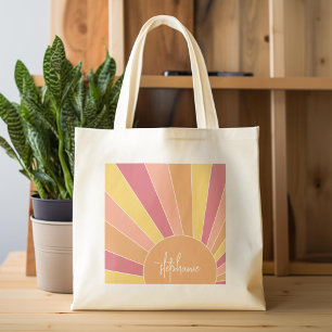 Tote Bag Lever de soleil à bande rétro - pastel rainbow scr