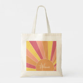 Tote Bag Lever de soleil à bande rétro - pastel rainbow scr (Dos)