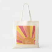 Tote Bag Lever de soleil à bande rétro - pastel rainbow scr (Devant)