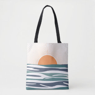 Tote Bag Lever du soleil au bord de la mer