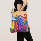 Tote Bag Lever du soleil avec paon (De près)