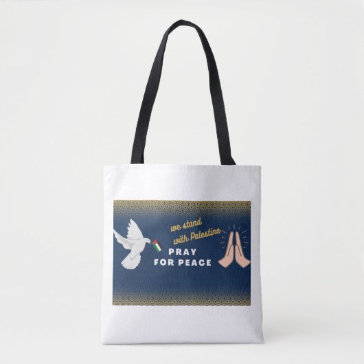 Tote Bag levons-nous avec la Palestine (Devant)
